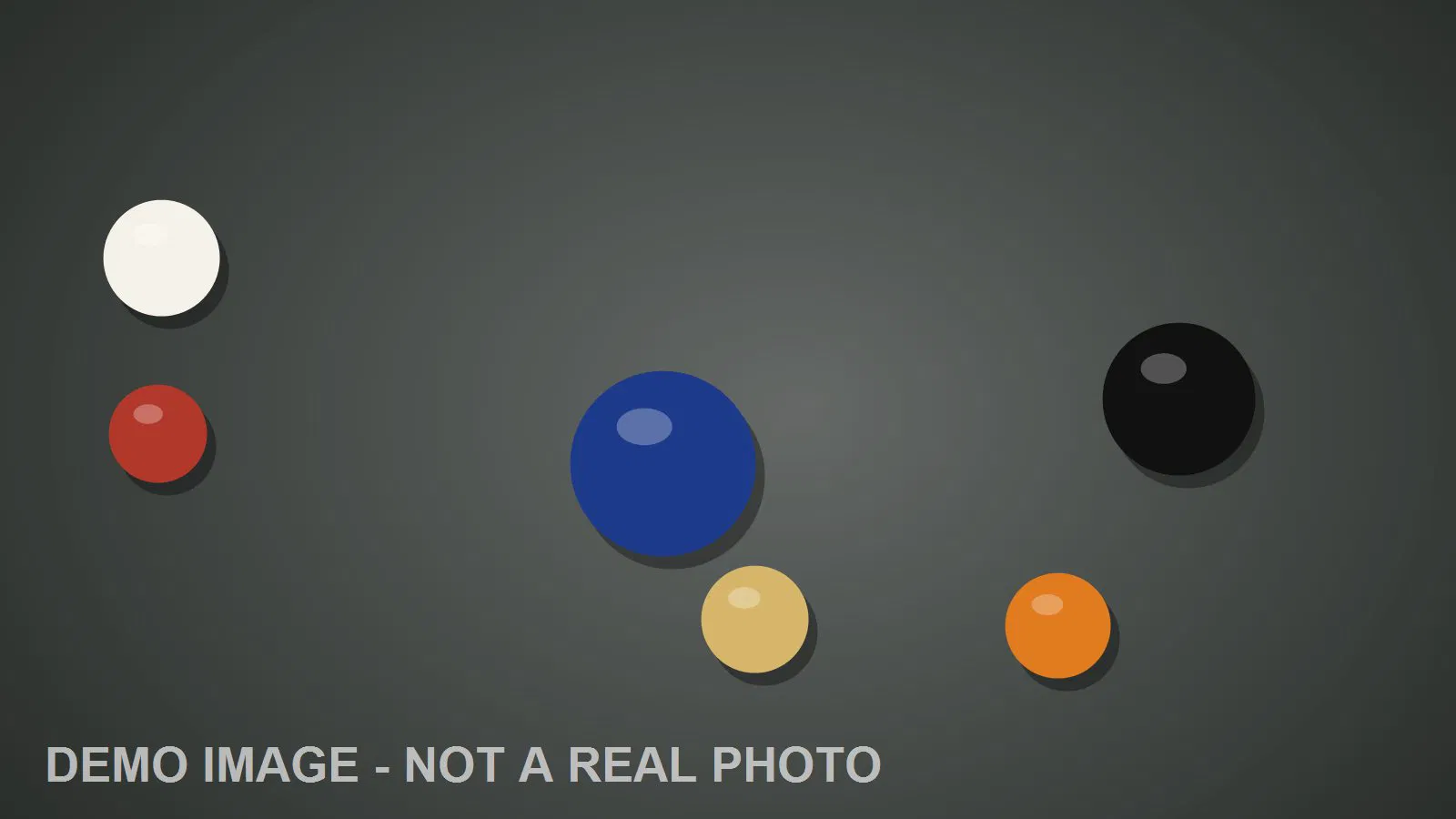 Demo image: balls on a dark table